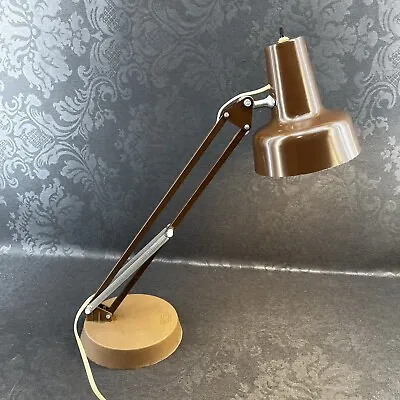 Mid Century Industrial LUXO Brown Articulating Desk Lamp Drafting Work Craft T10 • $55