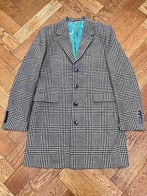 Holland Esquire Jacket Size 40 Moon Wool Glen Check Rrp £425 Knee Length Blazer  • £39.99