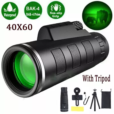 40X60 Zoom HD Monocular Telescope For Cell Phone Night Vision+Tripod + Clip • $8.57