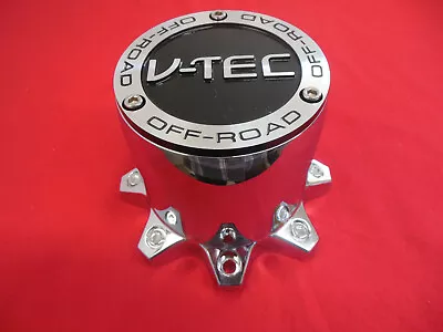 V-Tec Off-Road Custom Wheel Center Cap Chrome/Black C615101 LG1109-96 • $24.99