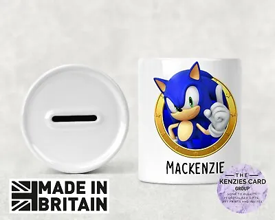 Personalised Any Name Sonic The Hedgehog Money Box Piggy Bank V1 • £10.90