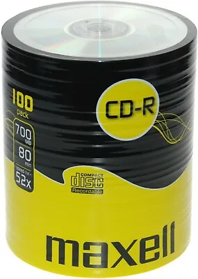 100 Maxell CD-R RECORDABLE CD's CD-R 100 Pack 52x Blank Discs 700MB • £19.99