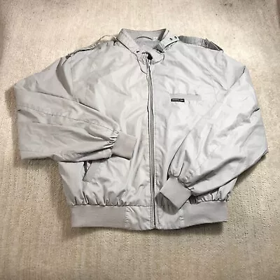 Vintage Members Only Jacket Mens 42 Moto Gray Windbreaker Full Zip Cafe Racer • $29.44