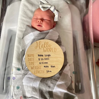 Hello World Newborn Welcome Sign 15 Cm Birth Baby Name Plaques • $12.17