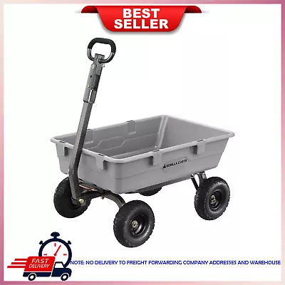 Gorilla Carts 800 Pound Capacity Heavy Duty Poly Yard Dump Utility Cart Gray • $117.89