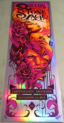 Queens Of The Stone Age Foil Poster 2017 S/N Copenhagen Concert Maxx242 • $389