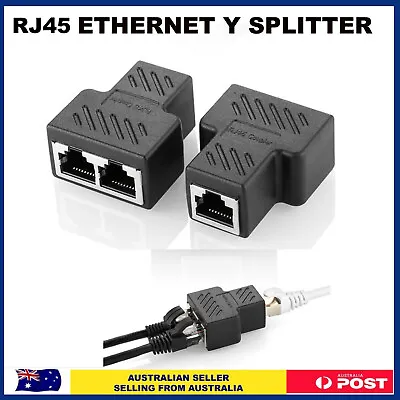 RJ45 Ethernet LAN Network Y Splitter Double Adapter Cable CAT5/6/7 Connector • $7.89
