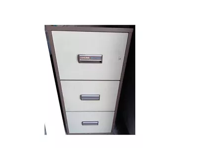 Chubb 2hr Fire Safe ~ Beige/Brown 3 Drawer Cabinet   ~   7314 • £525