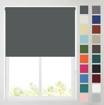 £13.50 • Buy Plain Coloured Thermal Blackout Roller Blinds, Various Colours- FREE CUT TO SIZE