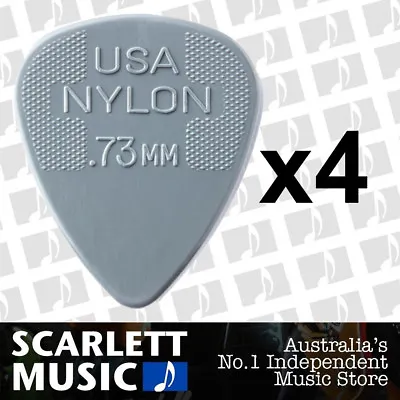 $3.95 • Buy 4 X Jim Dunlop Nylon Standard Greys .73mm Guitar Picks Plectrums 0.73 Grey