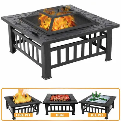 Firepit BBQ Grill Garden Patio Heater Stove Fire Pit Brazier Barbecue Ice Bucket • £79.99