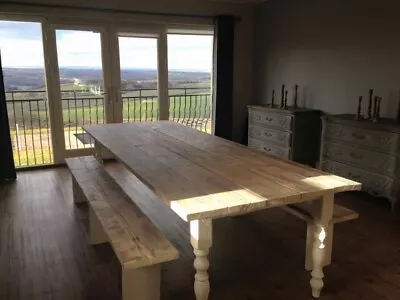 Softwood Cottage Style Kitchen / Dining Table & Benches • £750