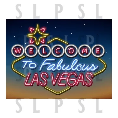 Las Vegas Neon Print Metal SIGN RETRO Kitchen GARAGE BAR PUB MAN CAVE • £3.95