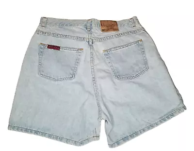 Vintage 90s Authentic Paris Sport Club Blue Jean High Waisted Mom Shorts Size 16 • $14.99