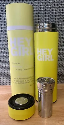 Hey Girl Tea Infuser Bottle - Travel Tea Tumbler Herbal Loose Leaf Tea BLU/YELOW • $39.95