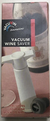 $10 • Buy Vacu Vin White Pump With Wine Saver Stoppers - Preserves Wine