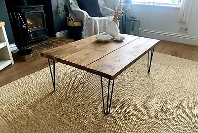 Farmhouse Hairpin Coffee Table. Hand Made Industrial Hairpin Legs. • £120