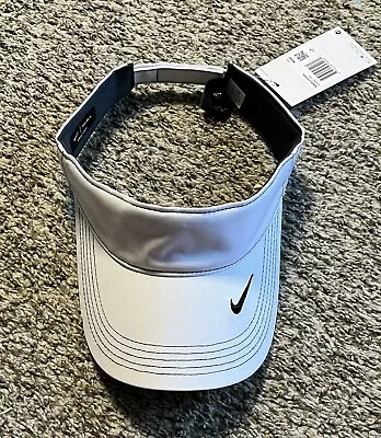 Nike Dri-Fit Sun Visor Hat Unisex Adjustable White Golf Golfing 429466-100 New • $19.99