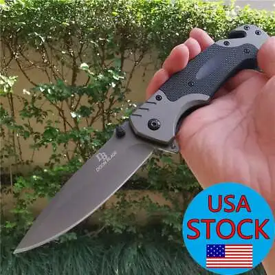 Tactical Combat Spring Assisted Open Pocket Rescue Knife EDC  Fitness  Hunting • $10.79