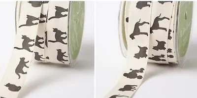 May Arts Dog & Cats 18mm Cotton Ribbon -sold By The Metre • £1.90