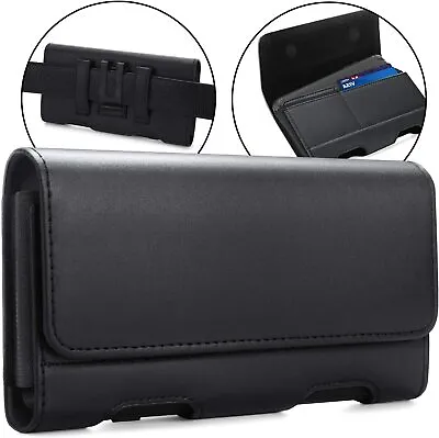 NEM Extra Large Cell Phone Belt Clip Leather Holster Carrying Pouch Case Cover • $10.79