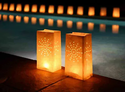 £2.99 • Buy Luminary Paper Candle Tea Lights Lantern Bags Wedding Birthday Celebrations Gard