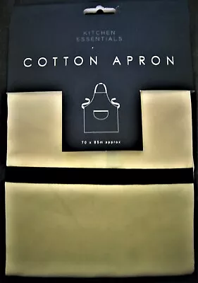 Adults Kitchen Apron + D Pocket Cream Cotton With Black Trim Chef Cooking Baking • £7.99