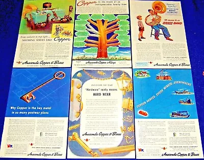 Lot Of 6 Ads ~ ANACONDA Copper & Brass Alloys 1944-45 American Brass Company ; • $6.99