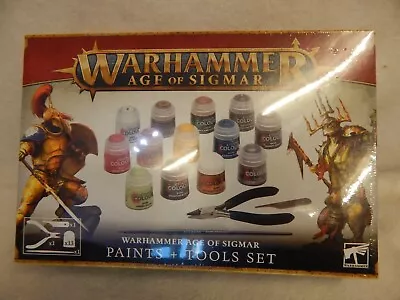 Warhammer Age Of Sigmar Paints + Tools Set  80-17 New Sealed • £27.50