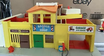 Vintage 1973 FISHER PRICE Little People Play Family Village Main Street Town • $35