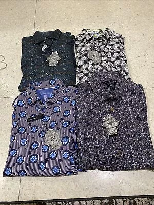 Nwt Visconti Black Mens Lot Of 4 Button Up Dress Shirts Sz Med Blue • $94.99