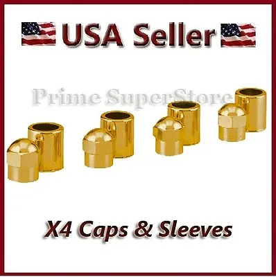 4 New Gold Metal Valve Stem Caps Motorcycle Car Bike Suv Tire Air Cover Cap • $11.92