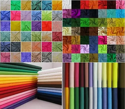 £3.59 • Buy Plain Polycotton Fabric Material - Solid Colour Poly Cotton Dress Craft Clothing