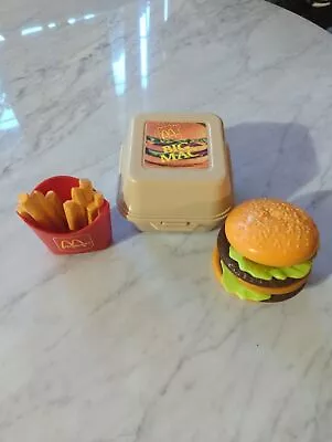 Fisher Price Fun With Food McDonald's Big Mac & Fries Play Food Burger Box 1988 • $45