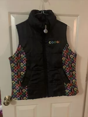 Vintage Coogi Rainbow Puffer Vest Size XL Big Logo Designer Quality • $24