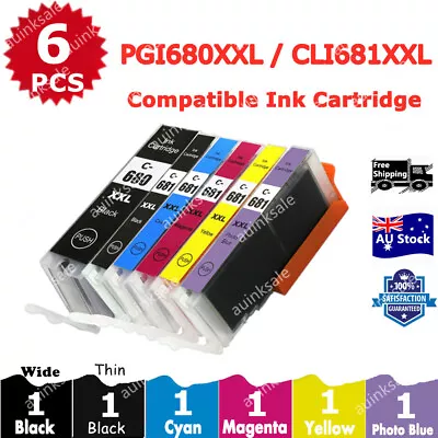 $37 • Buy 6x Ink Cartridges PGI-680 CLI-681 XXL For Canon TS8160 TS8260 TS8360 TS9160 6360