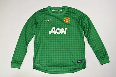 Manchester United Long Goalkeeper 13 Shirt Nike Jersey Green 170cm Xl Youth Aon • $29