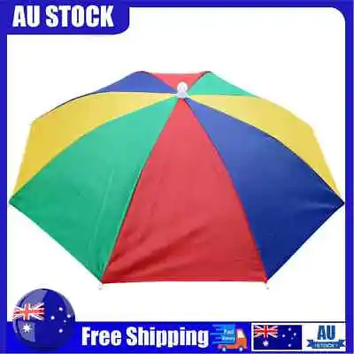 $9.69 • Buy Portable Rain Umbrella Hat Foldable Adjustable Outdoor Fishing Sun Shade Caps AU