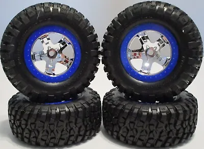 Traxxas Slash Blue BF Goodrich  Tires & Wheels F/R 12mm Hex Pre-Glued 2wd • $34.95