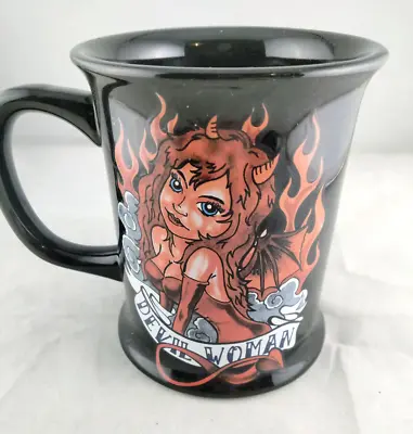 Devil Woman Coffee Mug 2010 - Big Pete's Tattoo Piercing Studio - Art UK Import • $14.95