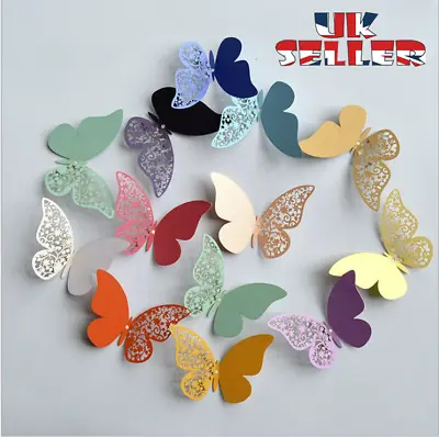 12PCs Butterfly 3D Wall Stickers Decors Wall Art Wall Home Decorations Fridge UK • £2.69