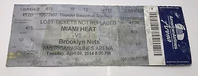 Unused Miami Heat Brooklyn Nets 2014 Full Complete Ticket • $4.99