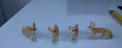 Schleich Cute X4 Fennec Fox RARE  Wild Safari Zoo Animals Family FIGURES Figure • £19.95