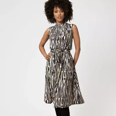 Leota Size Medium Zebra Print Vanilla Ice Mindy Dress • $12