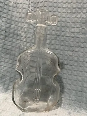 Vintage VIOLIN Shaped Clear GLASS BOTTLE Stamped With #3 • $14