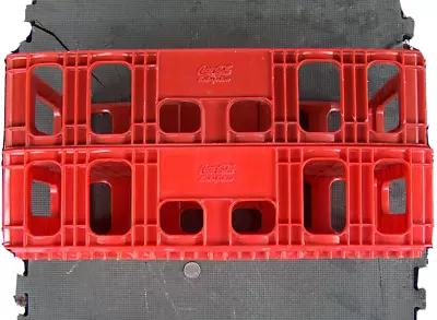 2 Lot VTG Red Coke Coca-Cola Enterprises Plastic Crate 20oz Soda Carrier 18X12  • £59.18