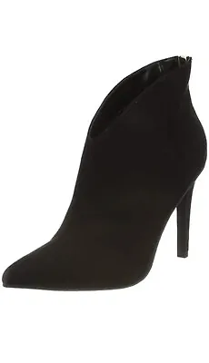 Miss KG Size 5 Black Faux Suede V-Cut Pointed Toe Shoe Boots • £24.99