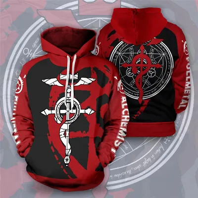 Fullmetal Alchemist Hoodie Cosplay Costume Jumper Hooded Coat Sweater Jacket • $31.49