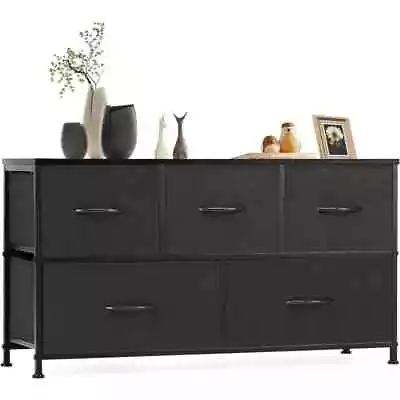 Black 5 Drawer Dresser Storage Tower: Efficient Bedroom Organizer • $54.99