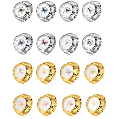 Creative Finger Watch Men Womens Butterfly Dial Elastic Band Quartz Ring Watches • $11.99